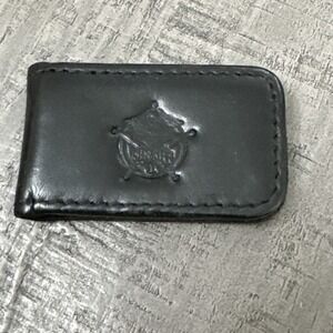 Harley Davidson Sheriff Badge Leather Black Money Clip Bar Shield Rare Biker